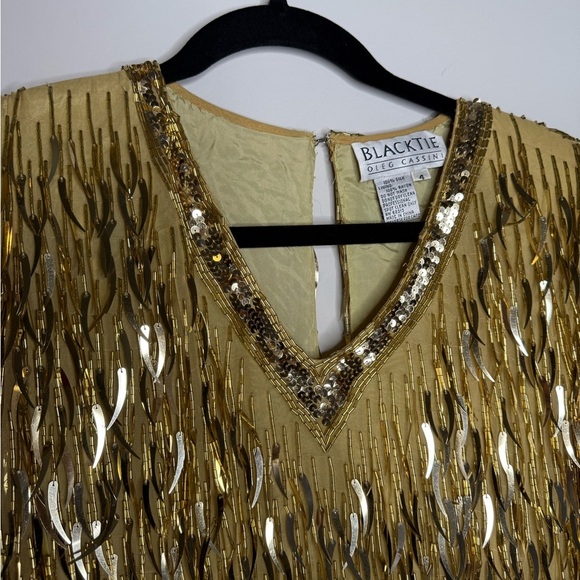 Vintage 90’s Oleg Cassini Barbie Movie Dagger Sequin Sheath Dress Size 4 - Picture 5 of 14